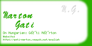 marton gati business card